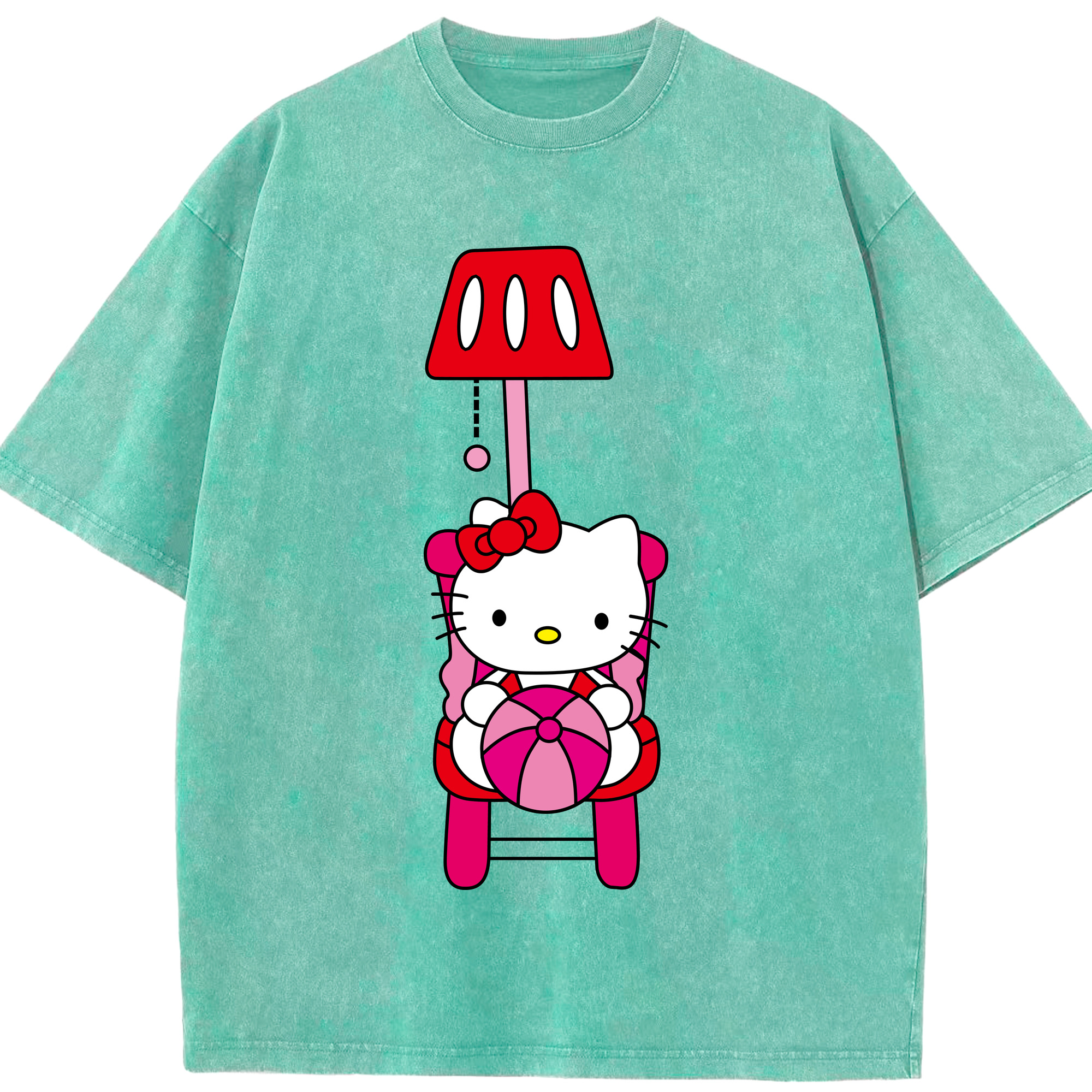 （画像用） Hello Kitty ハローキティ 綿100% ヴィンテージ風 半袖Tシャツ（フロントプリント）